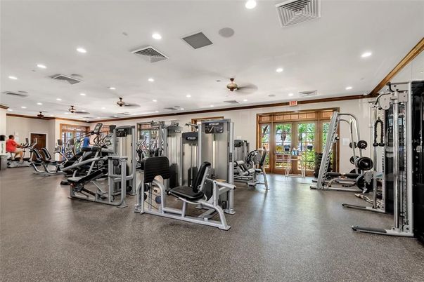 Fitness Equipment, Gym, Interior, Recessed Lighting