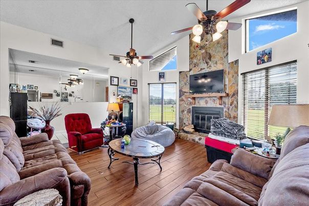 Fireplace, Interior, Living room, Stone Walls, Wood Texture Flooring