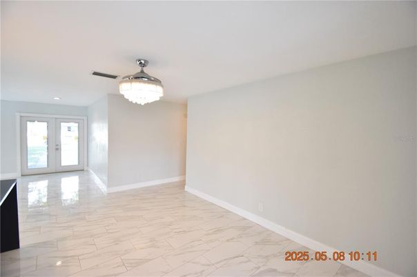 Chandelier, Empty room, Interior, Marble, Recessed Lighting