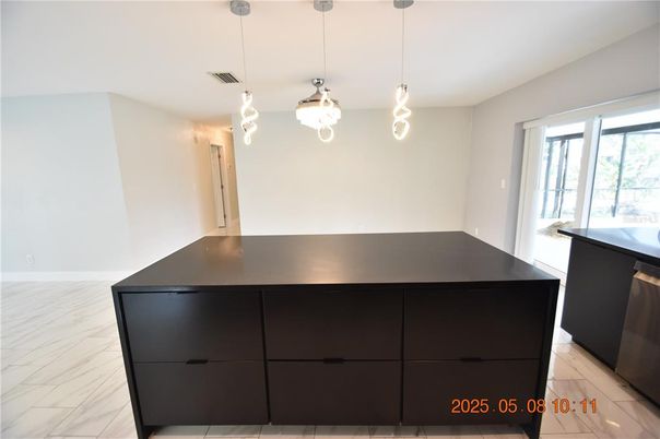 Interior, Kitchen, Marble, Pendant Lights