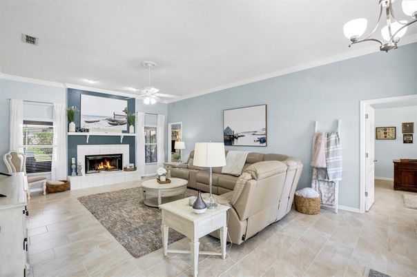 Fireplace, Interior, Living room, Recessed Lighting
