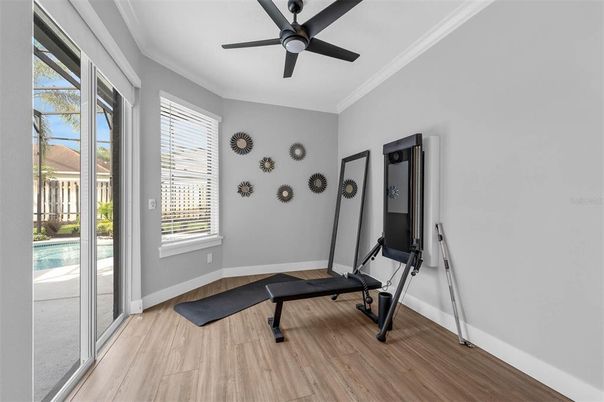 Fitness Equipment, Interior, Wood Texture Flooring