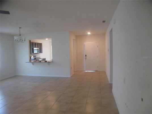 Chandelier, Empty room, Interior, Kitchen, Recessed Lighting