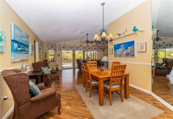 Chandelier, Dining room, Interior, Living room, Recessed Lighting, Wood Texture Flooring