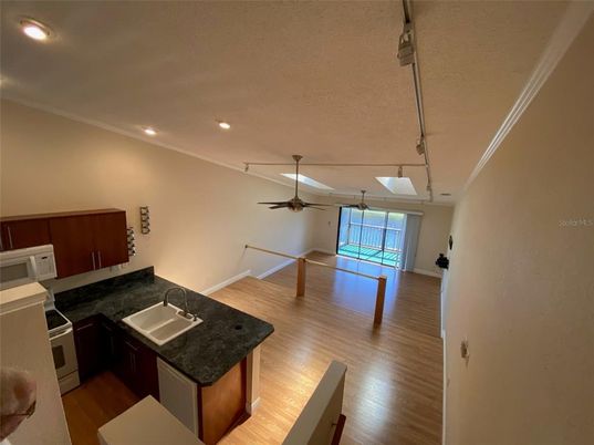 Interior, Kitchen, Recessed Lighting, Wood Texture Flooring