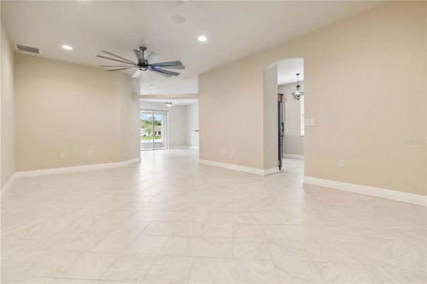 Empty room, Interior, Marble, Pendant Lights, Recessed Lighting