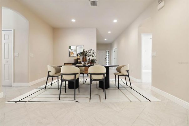 Dining room, Interior, Recessed Lighting