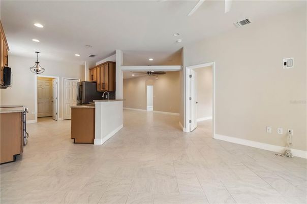 Interior, Kitchen, Marble, Pendant Lights, Recessed Lighting
