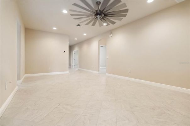 Empty room, Interior, Marble, Recessed Lighting