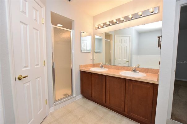 Bathroom, Dual Sink Vanities, Glass Shower, Interior