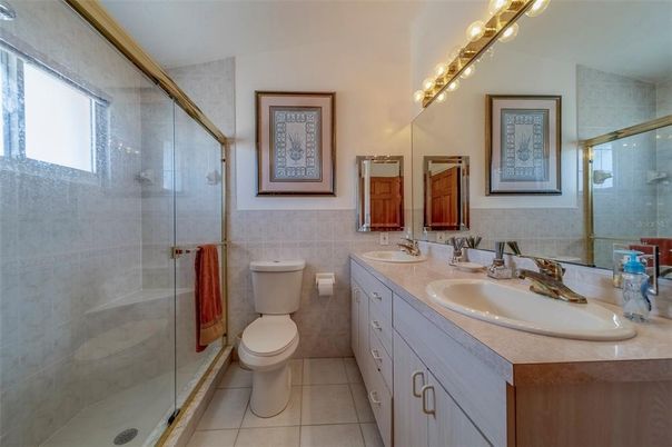 Bathroom, Dual Sink Vanities, Glass Shower, Interior