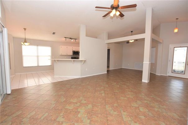 Empty room, Interior, Kitchen, Pendant Lights