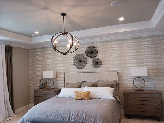 Bedroom, Interior, Pendant Lights, Recessed Lighting