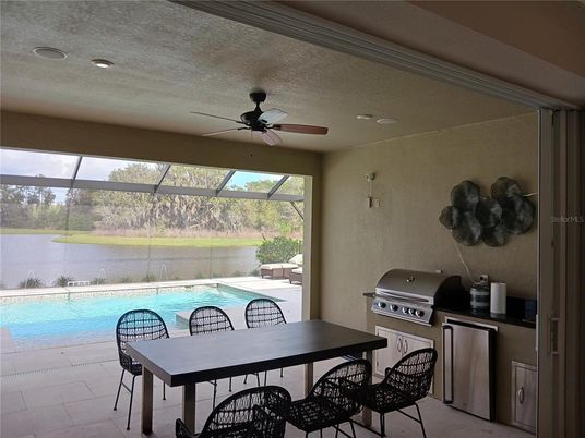 Dining room, Glass Ceilings, Interior, Pool, Recessed Lighting, Sun Room