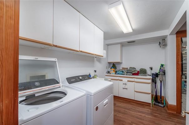Interior, Washer, Wood Texture Flooring