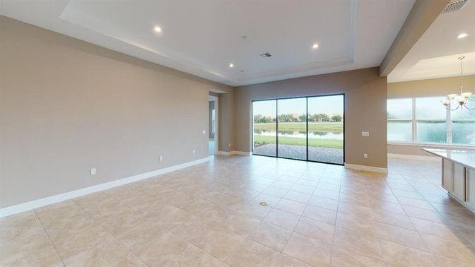 Chandelier, Empty room, Interior, Recessed Lighting