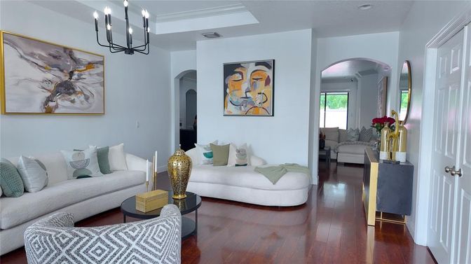 Chandelier, Interior, Living room, Wood Texture Flooring