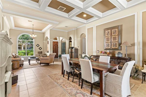 Chandelier, Dining room, Interior, Living room, Recessed Lighting