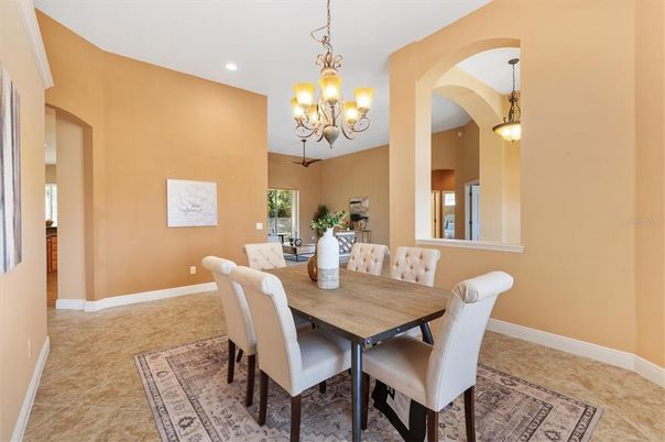 Chandelier, Dining room, Interior, Recessed Lighting