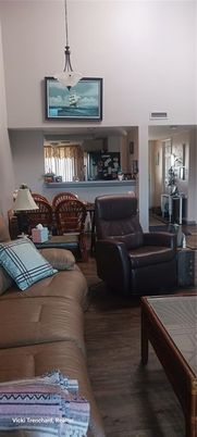 Interior, Living room, Pendant Lights, Wood Texture Flooring