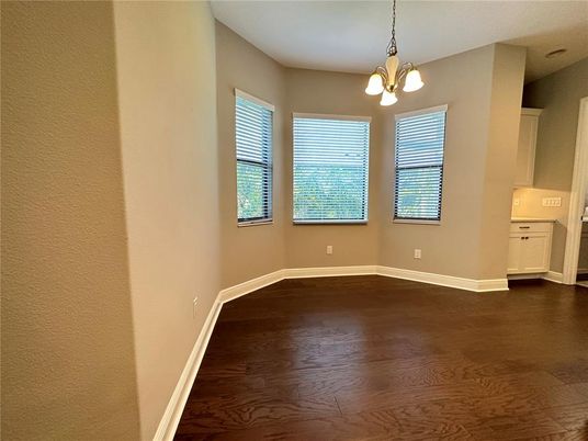 Empty room, Interior, Pendant Lights, Wood Texture Flooring