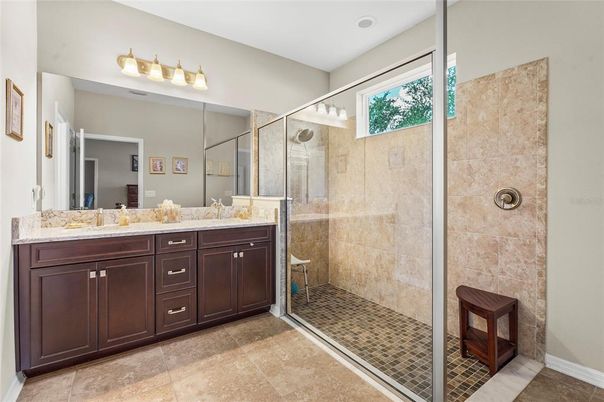 Bathroom, Dual Sink Vanities, Glass Shower, Interior