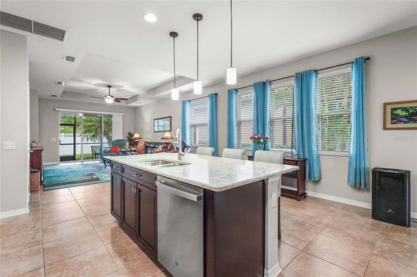 Dining room, Interior, Kitchen, Living room, Pendant Lights, Recessed Lighting