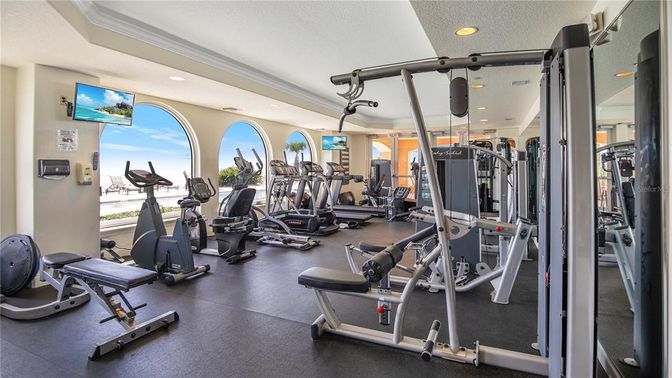 Fitness Equipment, Gym, Interior, Recessed Lighting