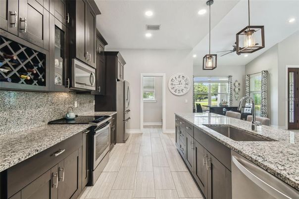 Interior, Kitchen, Pendant Lights, Recessed Lighting, Stainless Steel Appliances