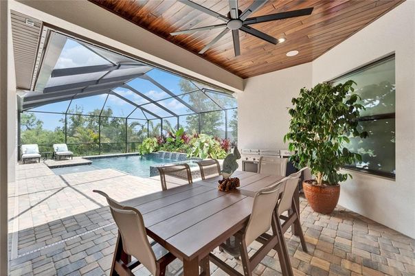 Dining room, Glass Ceilings, Interior, Pool, Recessed Lighting, Sun Room, Wooden Ceilings