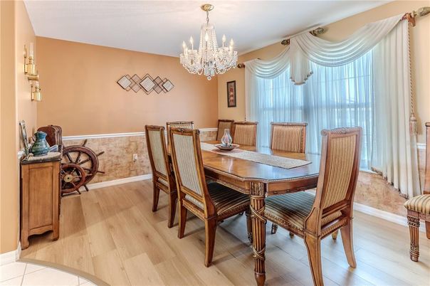 Chandelier, Dining room, Interior, Wood Texture Flooring