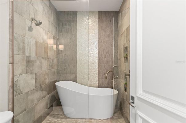 Bathroom, Free Standing Baths, Glass Shower, Interior