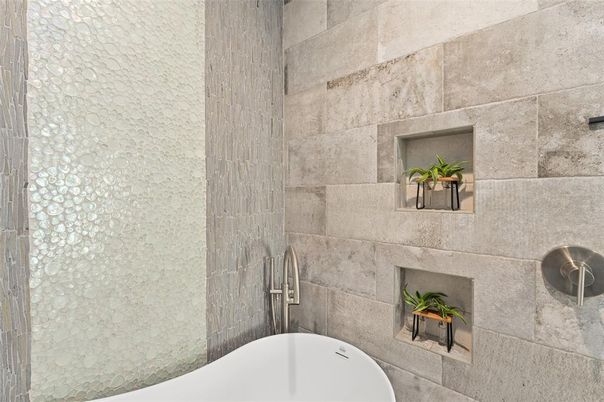 Bathroom, Fireplace, Interior, Stone Walls