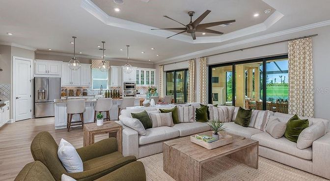 Interior, Kitchen, Living room, Pendant Lights, Recessed Lighting, Stainless Steel Appliances, Wood Texture Flooring