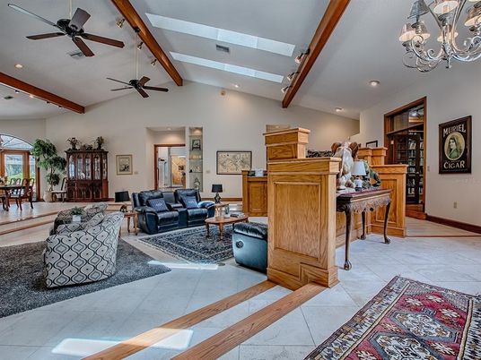Chandelier, Interior, Living room, Recessed Lighting, Wooden Beams