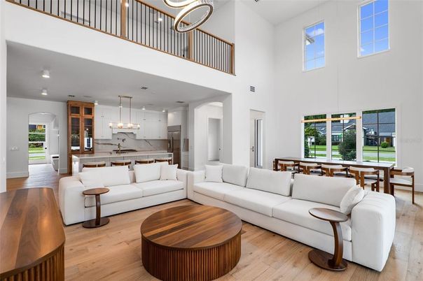 Dining room, Interior, Kitchen, Living room, Pendant Lights, Recessed Lighting, Wood Texture Flooring