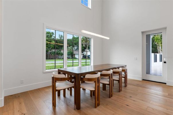 Dining room, Interior, Wood Texture Flooring