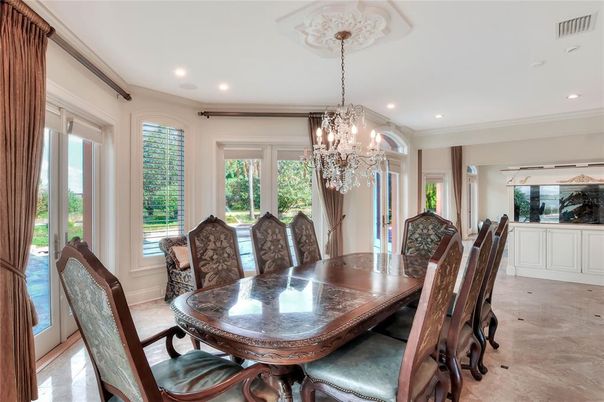 Chandelier, Dining room, Interior, Recessed Lighting