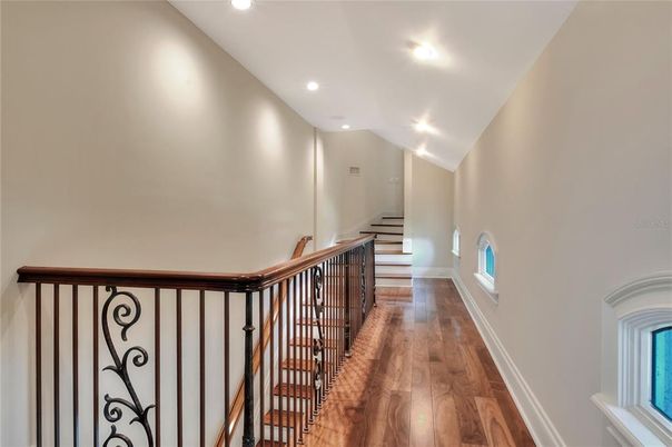 Bathroom, Chandelier, Fireplace, Glass Shower, Interior, Recessed Lighting