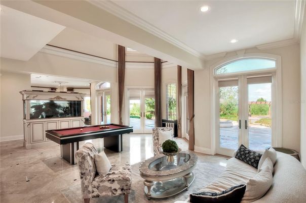 Billiard Table, Game Room, Interior, Living room, Recessed Lighting
