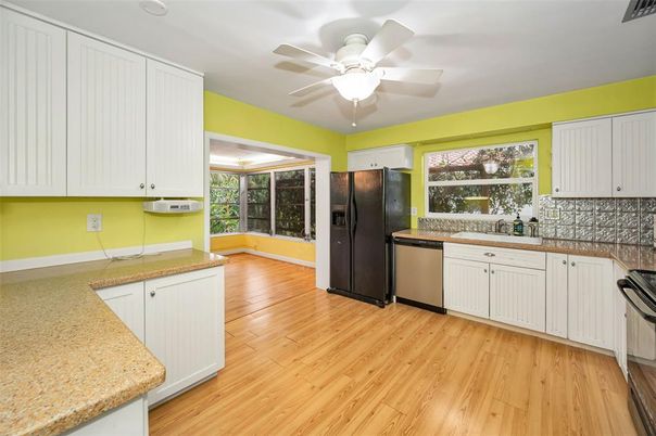 Interior, Kitchen, Wood Texture Flooring