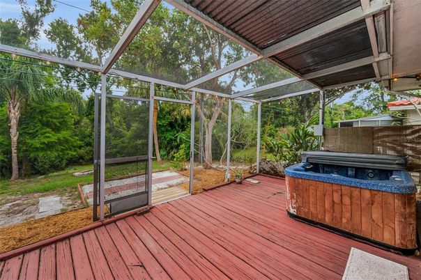 Glass Ceilings, Hot Tub, Interior, Sun Room, Wood Texture Flooring