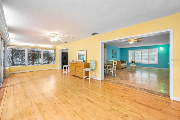 Dining room, Empty room, Interior, Wood Texture Flooring