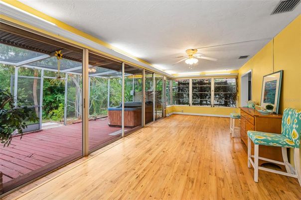 Interior, Sun Room, Wood Texture Flooring