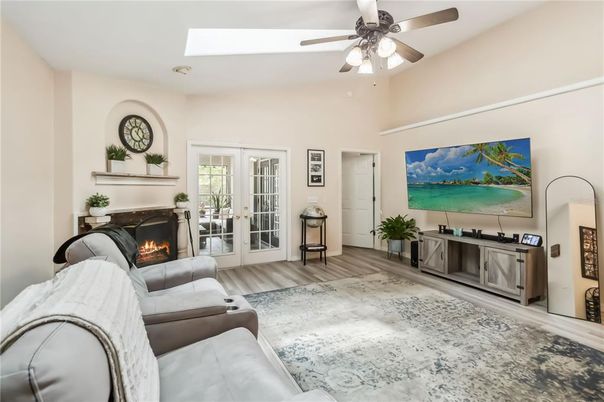Bedroom, Fireplace, Interior, Living room, Wood Texture Flooring