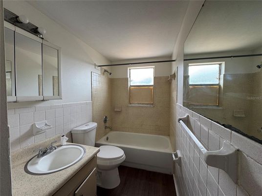 Bathroom, Dual Sink Vanities, Interior, Wood Texture Flooring