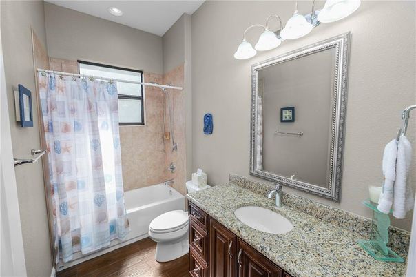 Bathroom, Interior, Recessed Lighting, Wood Texture Flooring