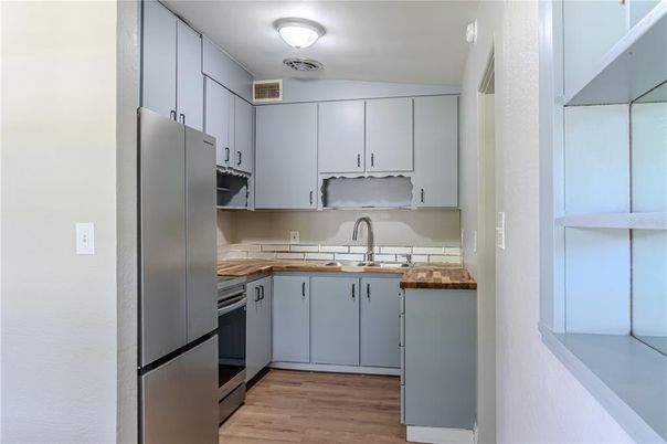 Interior, Kitchen, Wood Texture Flooring