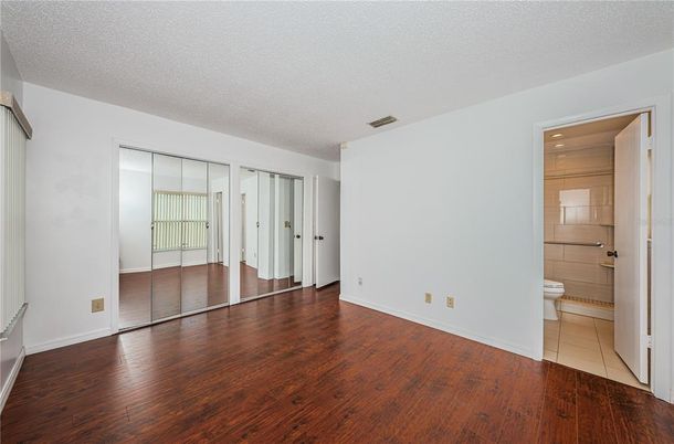 Bathroom, Empty room, Interior, Recessed Lighting, Wood Texture Flooring