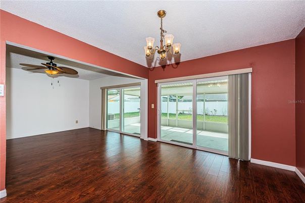 Chandelier, Empty room, Interior, Wood Texture Flooring